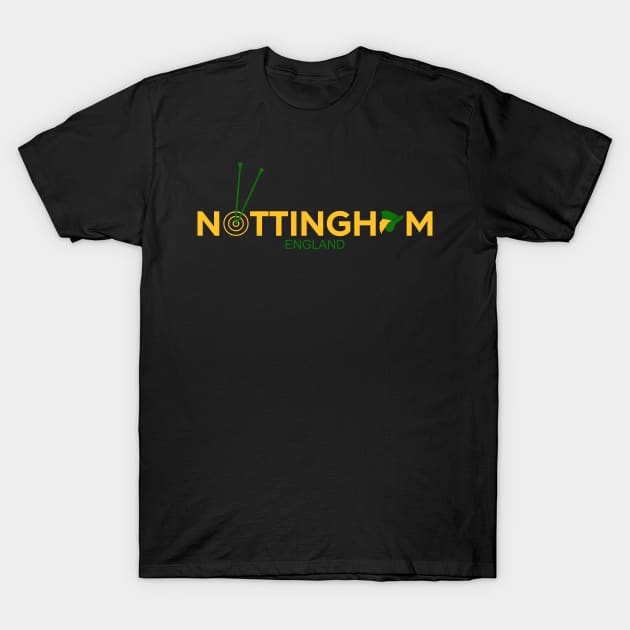 Nottingham England Robin Hood T-Shirt by Kev Brett Designs